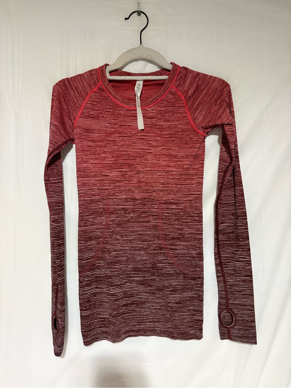 lululemon athletica Red Marled Long Sleeve Top